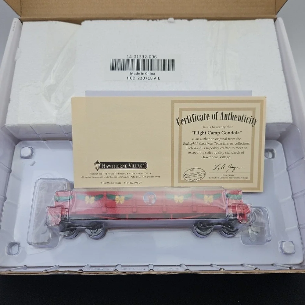 Hawthorne Village‎ Rudolph Christmas Town Train Flight Camp Gondola Car New COA